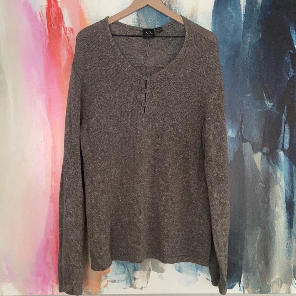 Armani Exchange V-Neck Brown Sweater